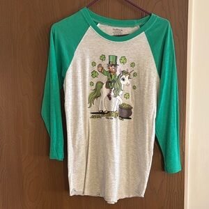 Green and Gray Unicorn Shirt